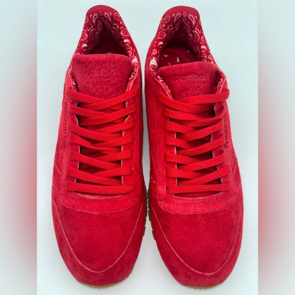 NWOT 26,5 cm Genuine suede red bright sneakers reebok EUR 41, M 8,5, W 9,5 - Picture 7 of 16